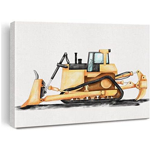 Cuadro De Pared De Bulldozer De Lona, Pintura De Lona D...