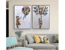 Comprar Quadros Decorativos 2 Peças 40x60 Crianças Flores Abstrato