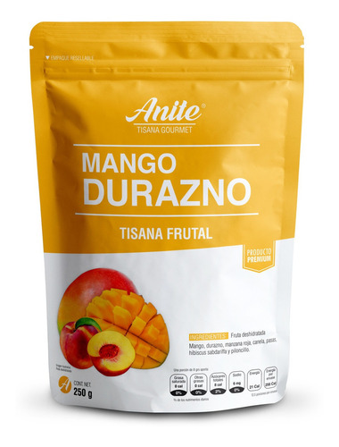 Mango Durazno Tisana Frutal Te Premium 100% Natural 250 Gr