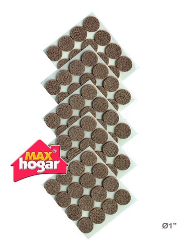 Imagen 4 de 5 de Caja 176und Fieltro Protector Adhesivo Ø1in Marrón Max Hogar