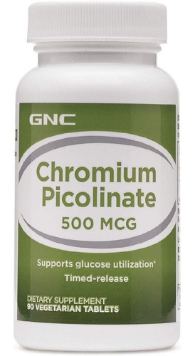 Picolinato De Cromo 500 Mcg Gnc 90 Tabletas