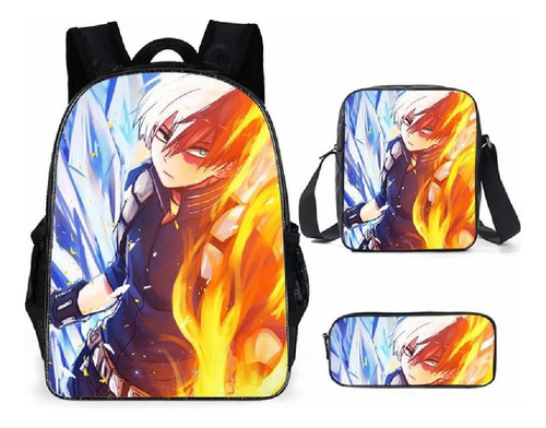 Mochila My Hero Academia 3 Piezas Todoroki Shoto