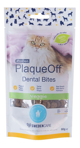 Plaqueoff Bites Cuidado Dental Gatos 60 Gramos | Mundozoo