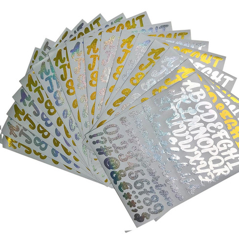 16 Etiquetas Colorido Alfabeto Numero Calcomanías Diy