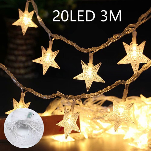 Imagen 1 de 9 de Luz Exterior Adorno 20 Las Luces De Estrella 3m Decorativas