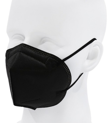 Imagen 5 de 6 de Cubrebocas Kn95 Tapabocas Mascarilla Negro 10 Piezas