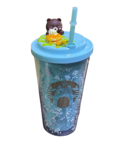 Vaso Con Tapa De Rosca Y Popote Oso
