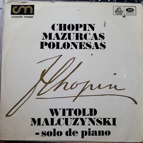 Vinilo Witold Malcuzinsky Chopin Mazurcas Polonesas Cl2