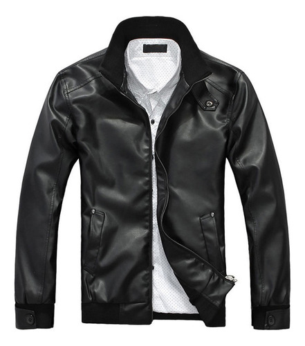 Chamarra Para Hombre, Invierno, Piel, Motociclista, Con Crem