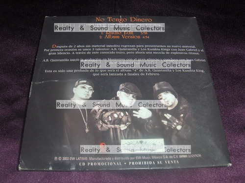 Ab Quintanilla No Tengo Dinero Cd Gran Silencio Juan Gabriel (Usado)