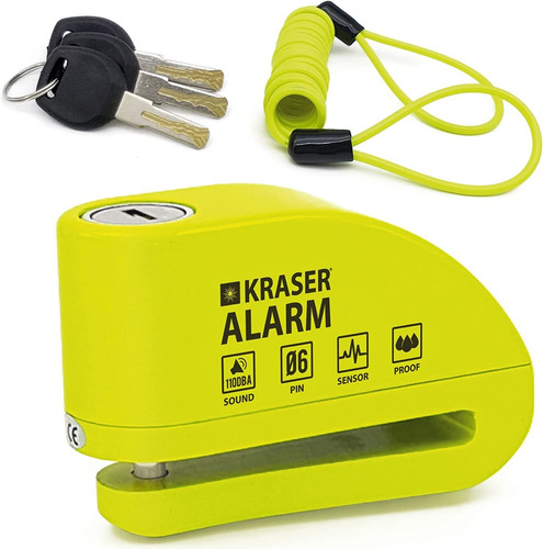 Kraser Kr6y Candado Moto Disco Alarma 110db Reforzado