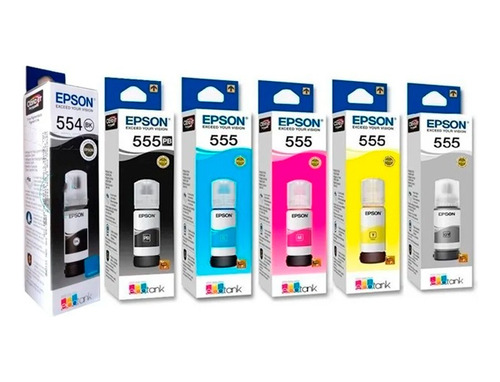 Pack De Tintas Epson T555 Originales L8160 / L8180