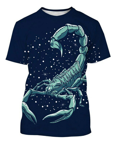 Camiseta Scorpion Impresión 3d Blusa Casual De Manga Corta
