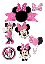 Comprar Adorno Torta Cake Topper  Personalizado Varios Personajes Rosa Minnie Mouse