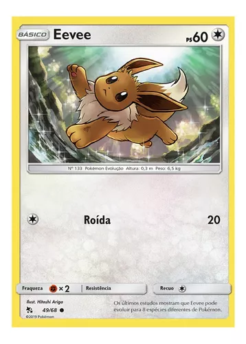 Kit Cartas Pokémon Jolteon Eevee Evolução