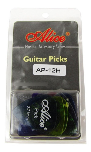 Paquete X12 Picks Para Guitarra Alice Ap-12h 