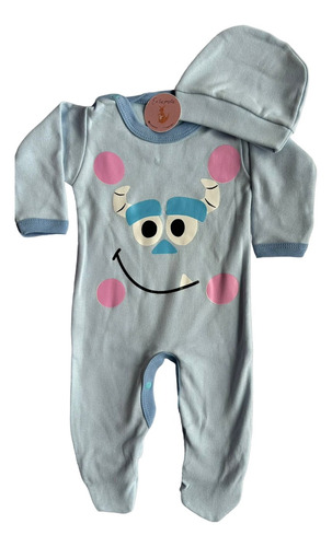 Pijama Enterito Para Bebe Con Gorro 1-3 Animados