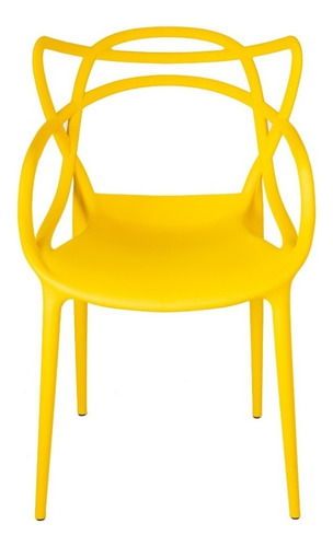Cadeira de jantar Top Chairs Top Chairs Allegra, estrutura de cor  amarelo, 4 unidades