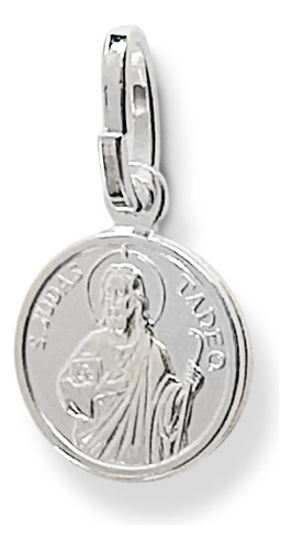 Colgante Medalla 10mm San Judas Tadeo Plata Fina 925