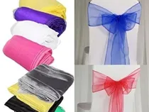 Comprar 60 Listones Moños Organza Para Silla Mantelería 