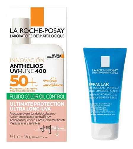 Kit La Roche-posay Anthelios Con Color 50ml + Effaclar 50ml