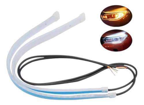 Par Tiras Led Drl 60cm Flexible Direccional Faro Led Auto