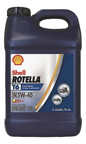 Shell Rotella® T6 5w-40 Totalmente Sintético 9.4lt