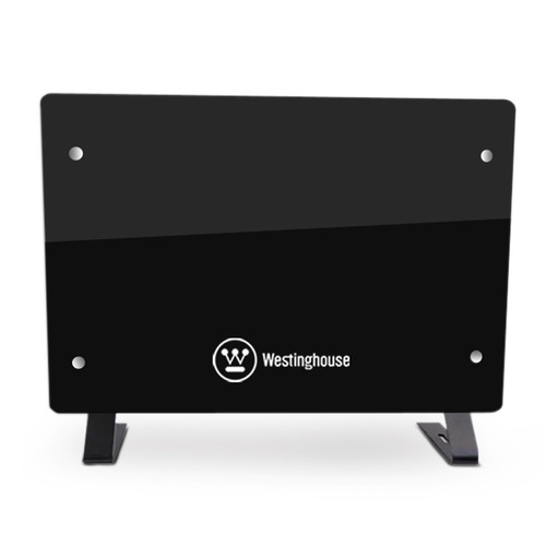 Imagen 2 de 5 de Vitroconvector Estufa Calefactor Electrico Wh-ch122conv-b 2000w Panel De Vidrio Templado 3 Potencias Westinghouse Colgante O De Piso Negro