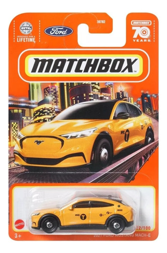 Matchbox 2021 Ford Mustang Mach -e Taxi Amarillo New York 