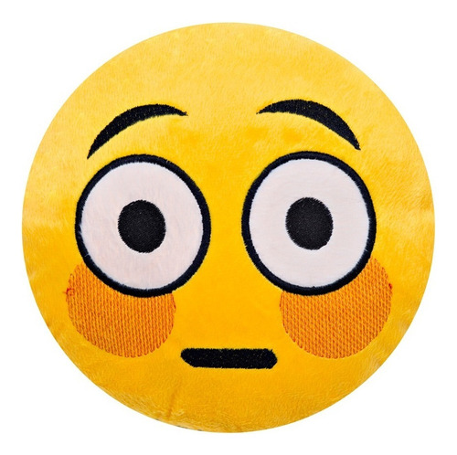 Almofada Bordada De Pelúcia Emoji/tamanho: 45 Cm X 45 Cm Cor Várias Desenho Do Tecido Surpreso