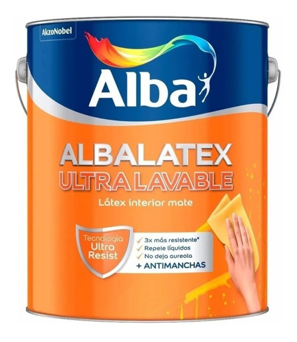 Albalatex Ultralavable Blanco Mate X 4 Lts Alba