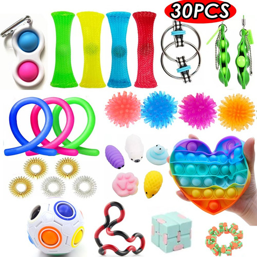 30 Piezas Fidget Toy Pop It Barato Squeeze Juguete