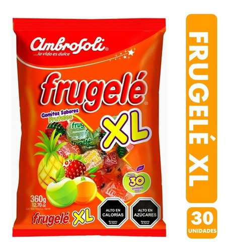 Dulces Frugelé Xl, Ambrosoli - Bolsa De 30 Unidades (360gr).