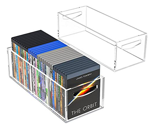 Dvd/cd Storage Box 2 Packs, Acrylic Storage Container F...