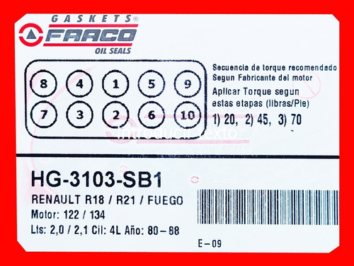 Imagen 4 de 5 de Empacadura Camara Renault Fuego R18 R21 122 134
