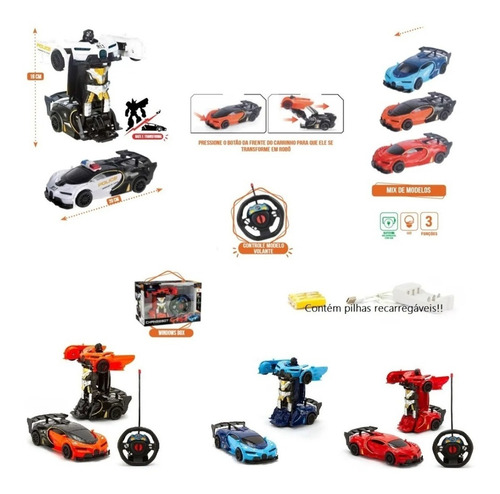 Imagem 6 de 6 de Carrinho De Controle Remoto Changebot Transformers Polibrinq