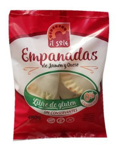 Empanadas Jamón Y Queso Congeladas Sin Tacc - Il Sole - 6u