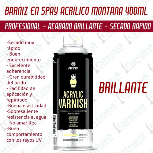 Barniz Acrilico En Aerosol Brillante Montana 400ml Microcent