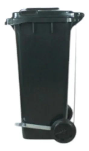 Basurero Qrubber Con Pedal 120 Litros Gris