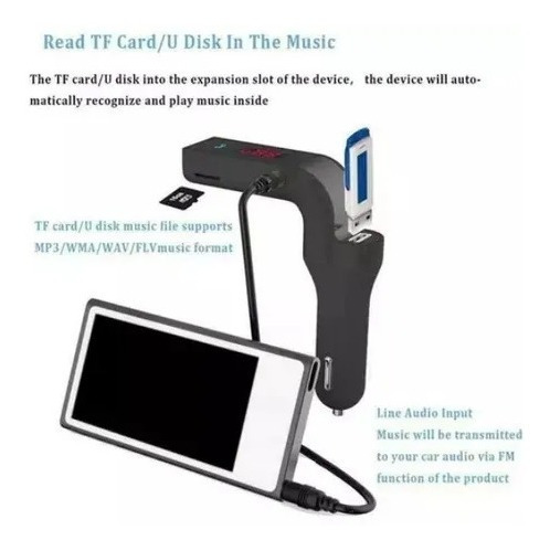 Imagen 2 de 4 de Adaptador Receptor Bluetooth Musica Mp3 Llamadas Autos