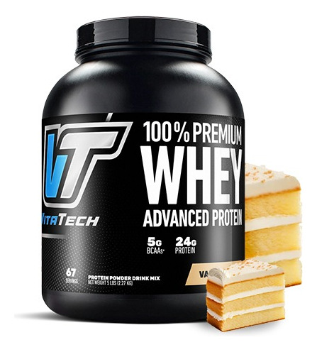 Suplemento En Polvo Vitatech 100% Premium Whey Proteínas 5lb