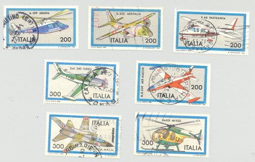 Italia Estampillas Aviones Y Helicópteros 1981