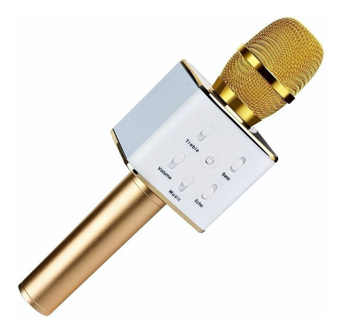 Microfono Parlante Inalambrico Bluetooth Para Karaoke Dorado