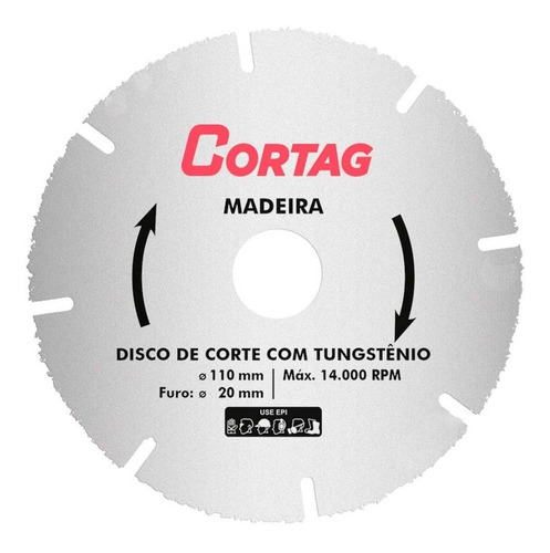 Disco Tungstenio Marmore Madeira Prego 61346 Cortag 110x20mm