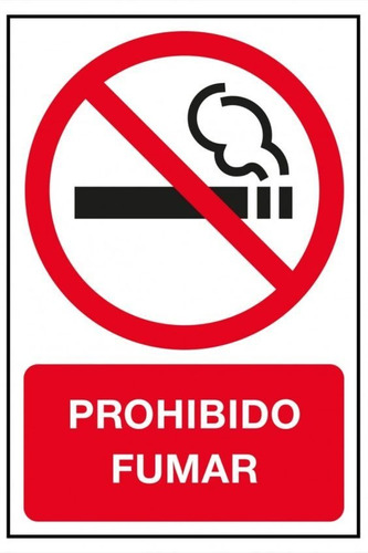 Letrero Prohibido Fumar 20x30 En 0,5 Cm De Espesor Sañalizac