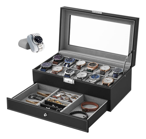 Caja De Almacenamiento De Relojes, Joyero Con 12