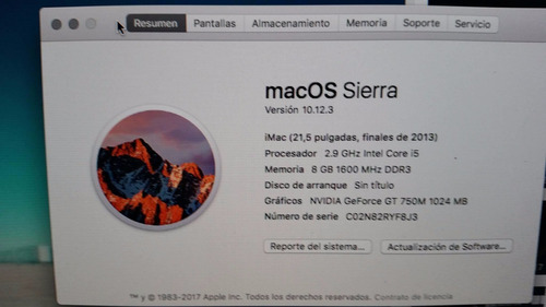 iMac 21.5 Core I5 2.9ghz 256solido/8gb Ram Capitan Os!!!!