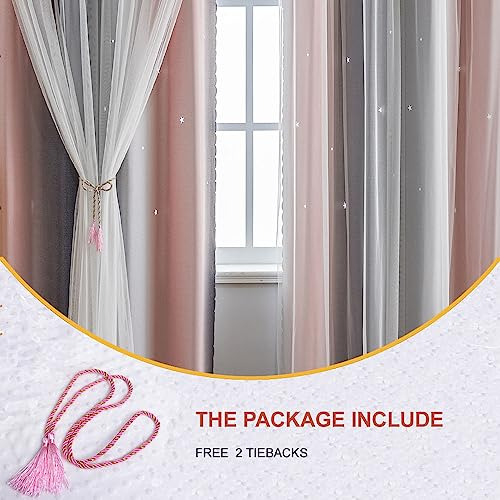 Cortinas Ombré Arco Iris Para Dormitorio Bebé, 2 Paneles