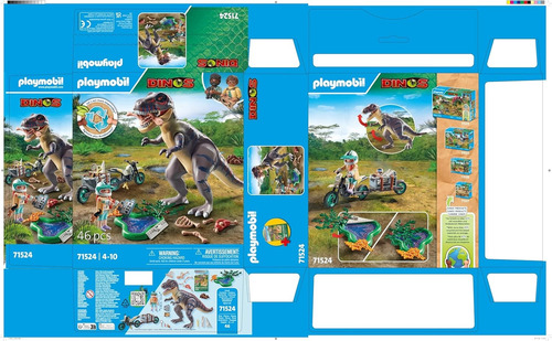 Playmobil Trex Dinosaurio + Figura Exp. Moto 46pcs 71524 T-rex Dinosaurio