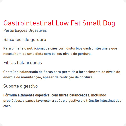 Royal Canin Gastrointestinal Low Fat Raças Pequenas 1,5kg